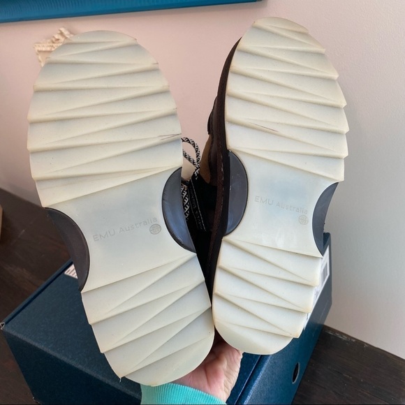 NWT Anthropologie Emu Australia Brown Leather Fur Lined Boots Chestnut - Picture 9 of 13